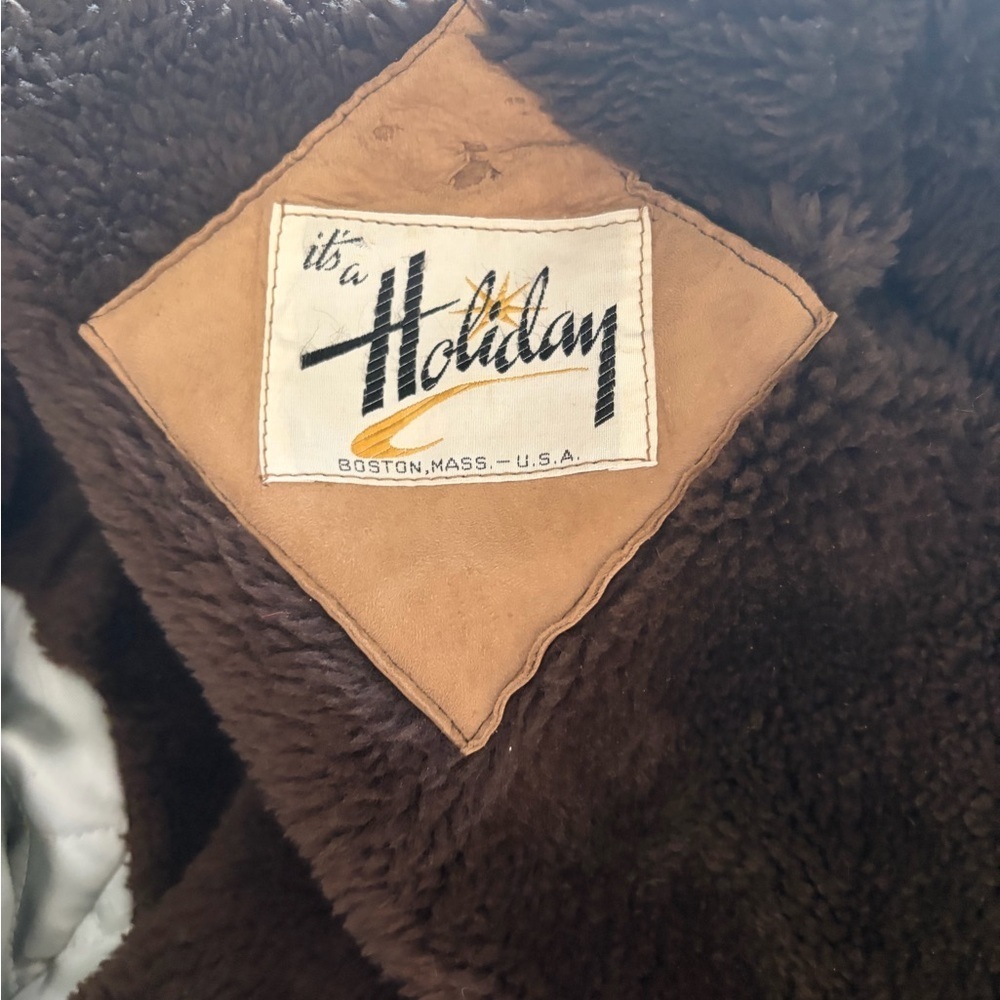 Vintage Holiday Suede & Shearling Coat | Treated Suede | Boston, Mass. - Picture 3 of 12